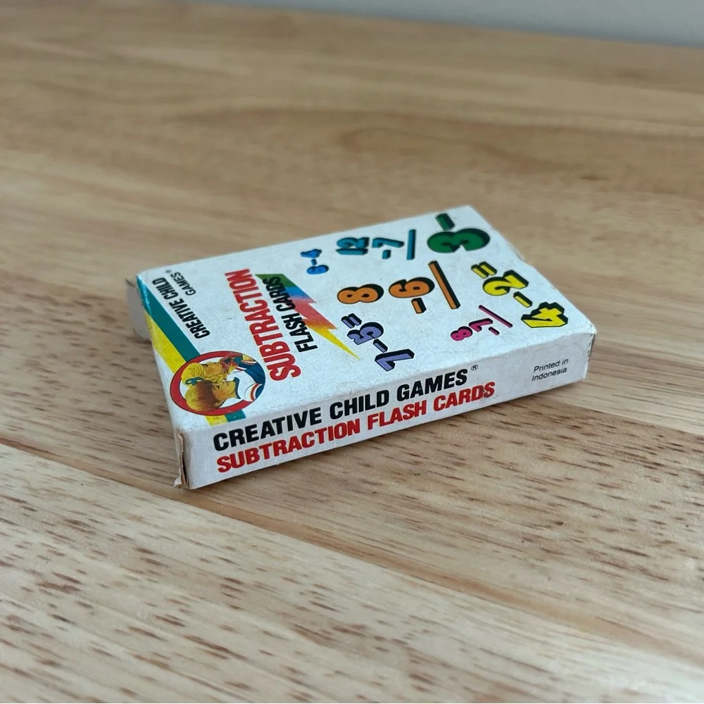Vintage Double-Sided‎ Subtraction Flash Cards Creative Child Games